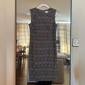 Calvin Klein Monochrome Sleeveless Midi Dress